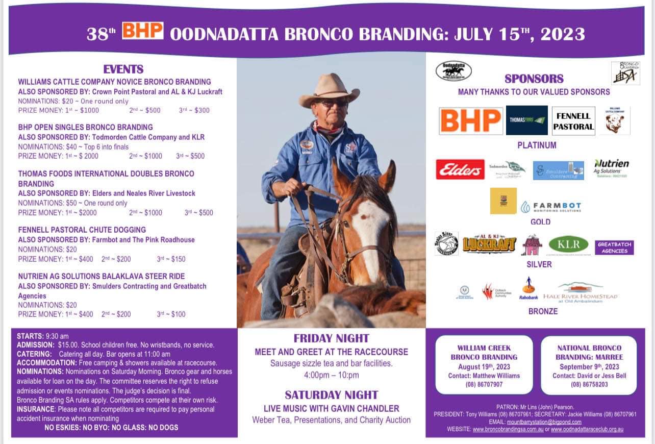 Oodnadatta Bronco Branding July 15th, 2023